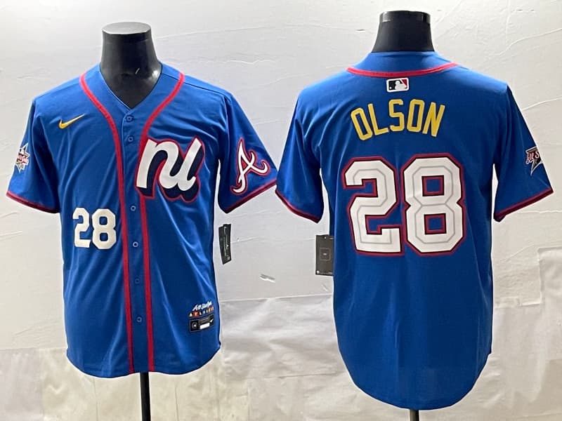 Men's Atlanta Braves  #2 8  Matt Olson baseball jersey