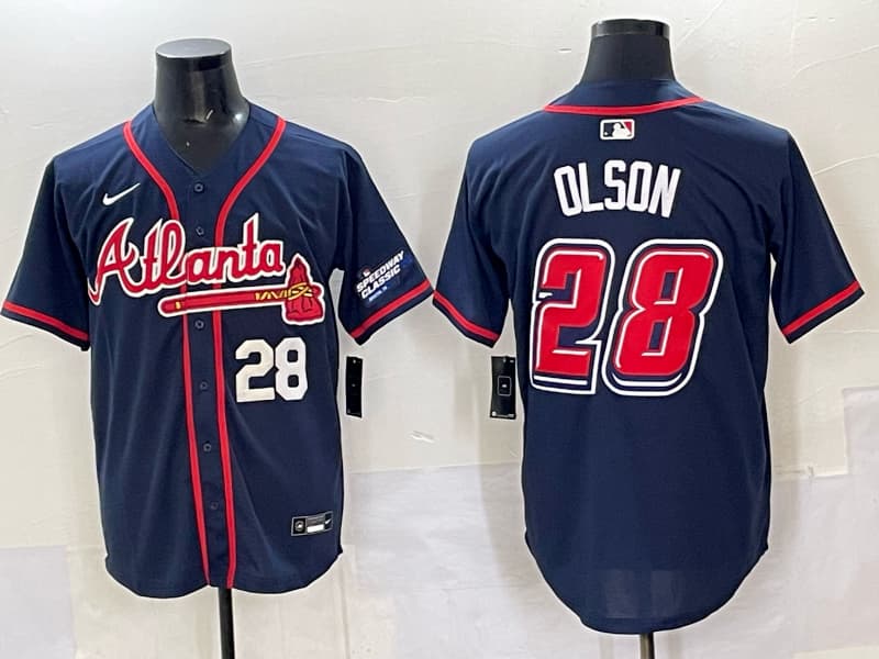 Men's Atlanta Braves # 28   Matt Olson baseball jersey