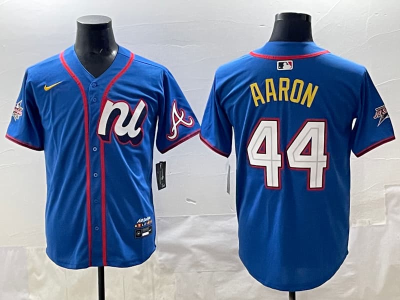 Men's Atlanta Braves # 44  Hank Aaron baseball Jersey