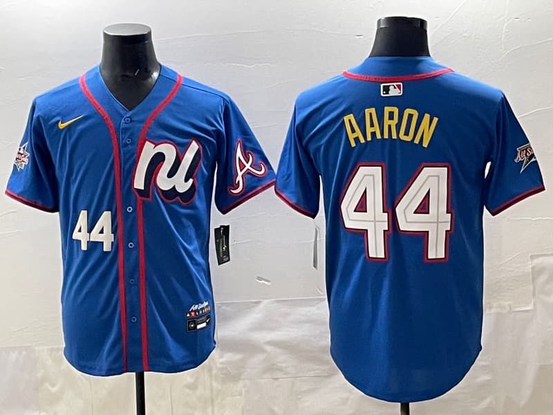 Men's Atlanta Braves # 44 Hank  Aaron baseball  Jersey