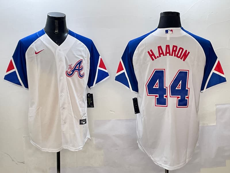 Men's Atlanta Braves # 44 Hank Aaron baseball Jersey