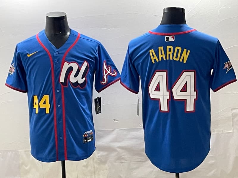 Men's Atlanta Braves #44 Hank Aaron  baseball Jersey
