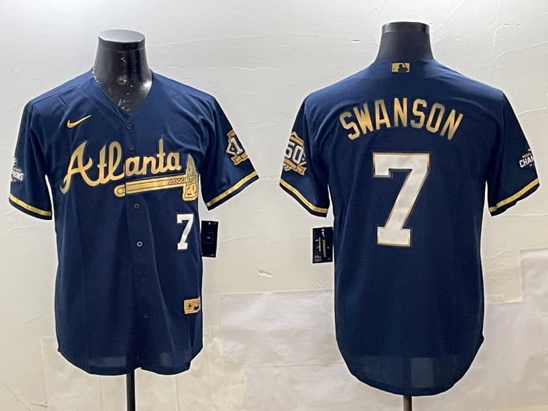 Men's Atlanta Braves #7 Jurickson Profar baseball Jersey