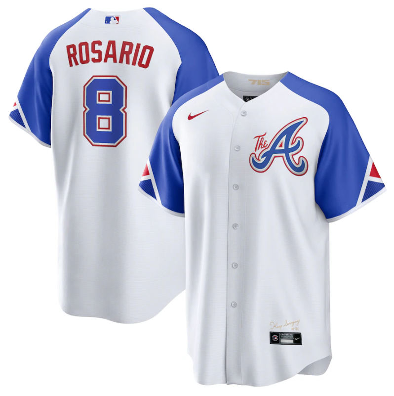 Men's Atlanta Braves #8 Eddie Rosario White 2023 City Connect Cool Base Stitched Jersey1