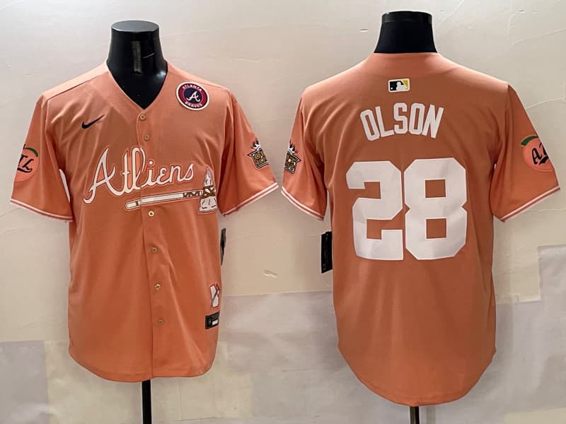 Men's Atlanta Braves -28  Matt Olson baseball jersey