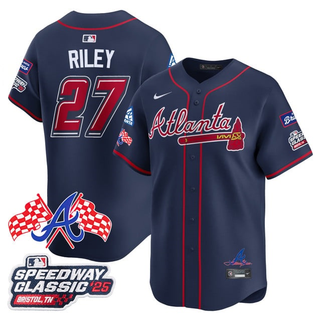 Men's Atlanta Braves 2025 Speedway Classic Limited Jersey V1 - All Stitched Austin Riley -   27