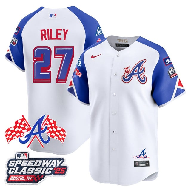 Men's Atlanta Braves 2025 Speedway Classic Limited Jersey V1 - All Stitched Austin Riley - 27