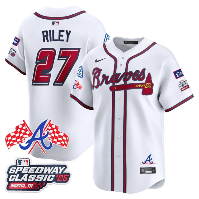 Men's Atlanta Braves 2025 Speedway Classic Limited Jersey V1 - All Stitched Austin Riley  27
