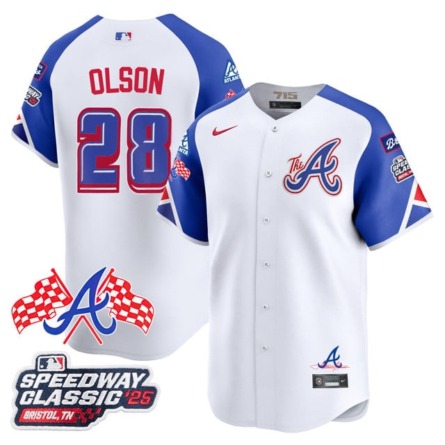 Men's Atlanta Braves 2025 Speedway Classic Limited Jersey V1 - All Stitched Matt Olson - 28