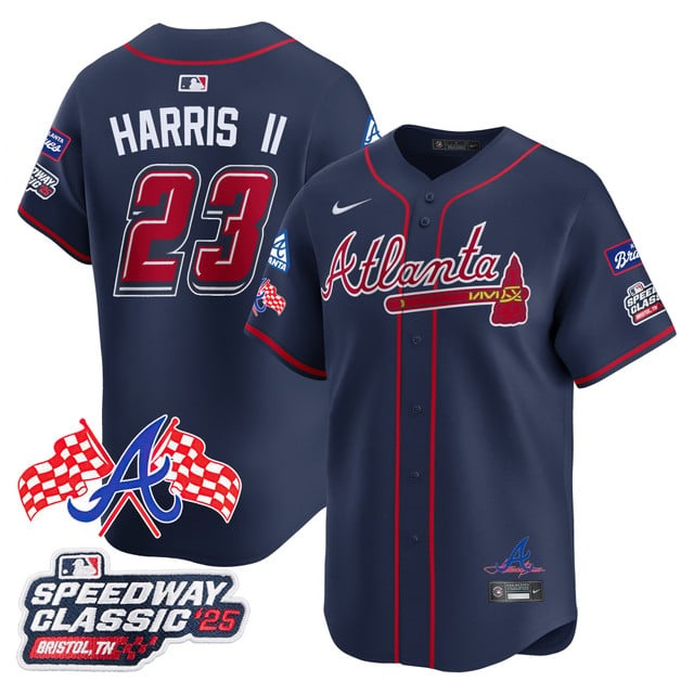 Men's Atlanta Braves 2025 Speedway Classic Limited Jersey V1 - All Stitched Michael Harris II -   23