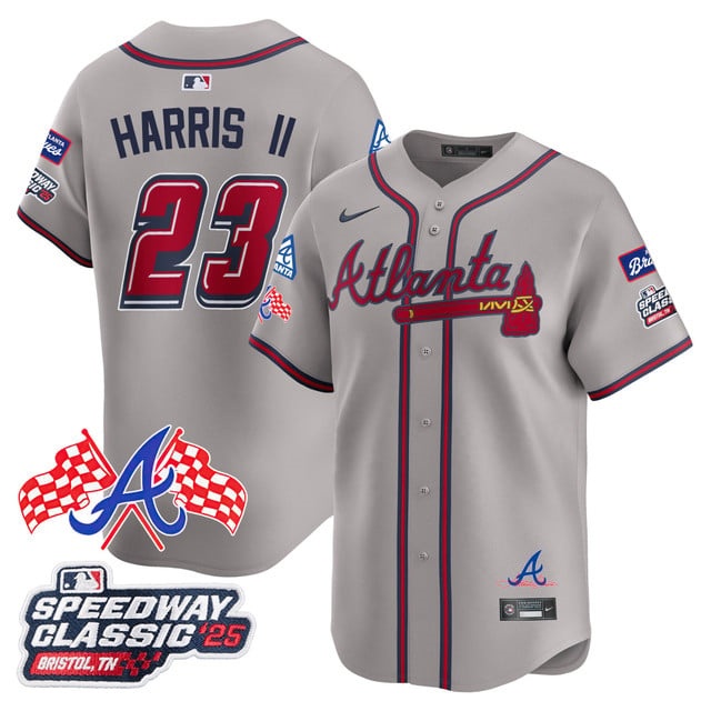 Men's Atlanta Braves 2025 Speedway Classic Limited Jersey V1 - All Stitched Michael Harris II -  23