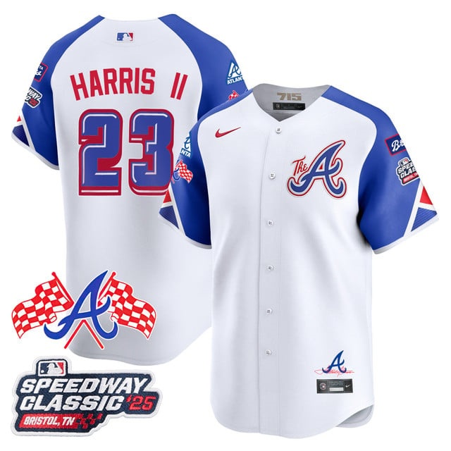 Men's Atlanta Braves 2025 Speedway Classic Limited Jersey V1 - All Stitched Michael Harris II - 23