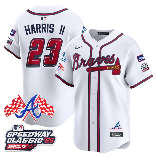 Men's Atlanta Braves 2025 Speedway Classic Limited Jersey V1 - All Stitched Michael Harris II   23