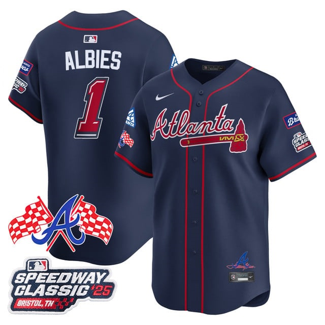 Men's Atlanta Braves 2025 Speedway Classic Limited Jersey V1 - All Stitched Ozzie Albies -   1