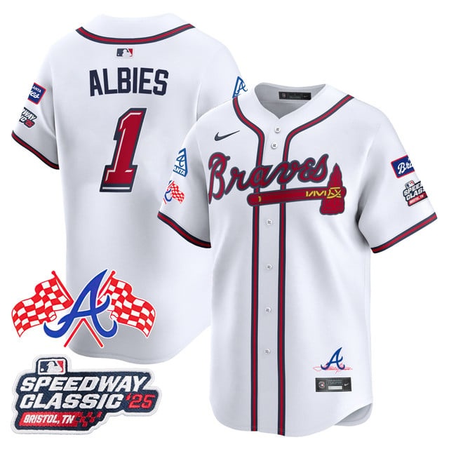 Men's Atlanta Braves 2025 Speedway Classic Limited Jersey V1 - All Stitched Ozzie Albies    1
