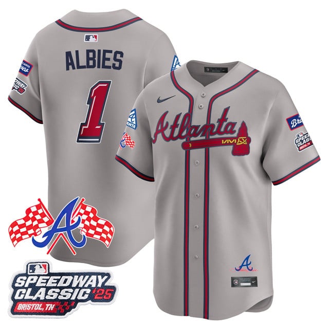 Men's Atlanta Braves 2025 Speedway Classic Limited Jersey V1 - All Stitched Ozzie Albies -  1