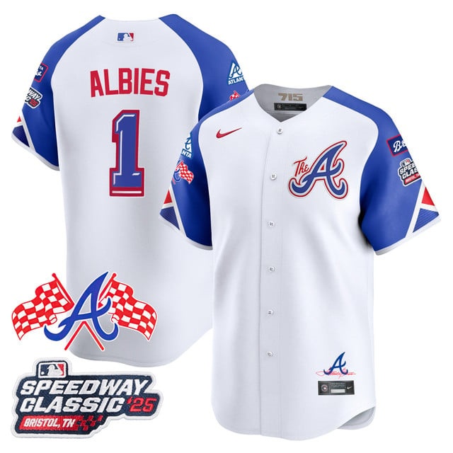 Men's Atlanta Braves 2025 Speedway Classic Limited Jersey V1 - All Stitched Ozzie Albies - 1