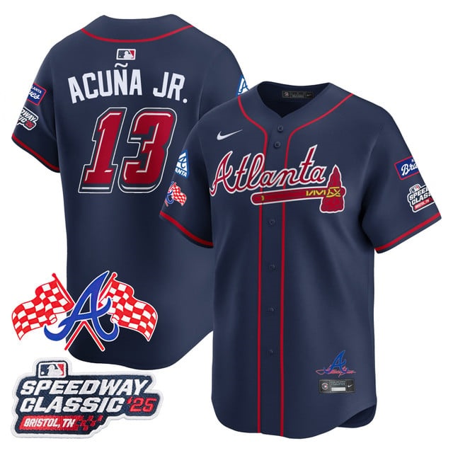 Men's Atlanta Braves 2025 Speedway Classic Limited Jersey V1 - All Stitched Ronald Acu?a Jr. -  13