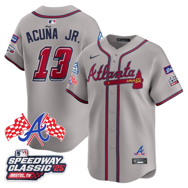 Men's Atlanta Braves 2025 Speedway Classic Limited Jersey V1 - All Stitched Ronald Acu?a Jr.  - 13