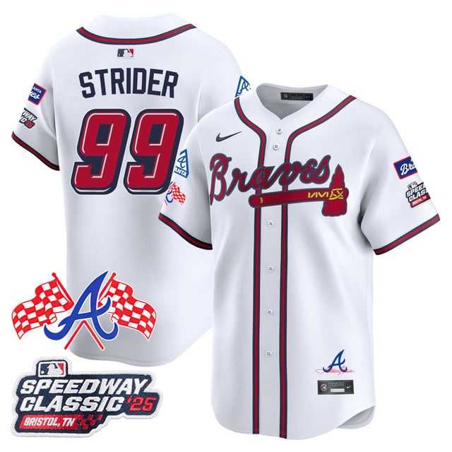 Men's Atlanta Braves 2025 Speedway Classic Limited Jersey V1 - All Stitched Spencer Strider 99
