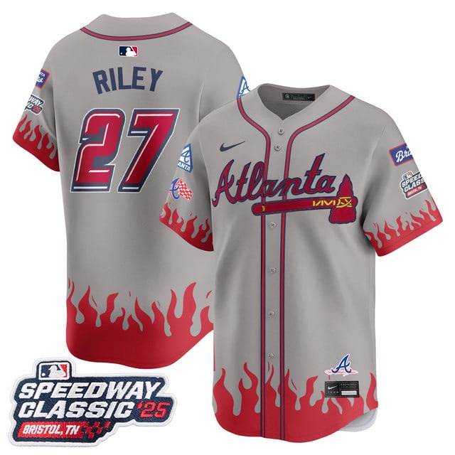 Men's Atlanta Braves 2025 Speedway Classic Limited Jersey V2 - All Stitched Austin Riley    - 27