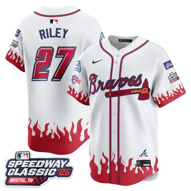 Men's Atlanta Braves 2025 Speedway Classic Limited Jersey V2 - All Stitched Austin Riley -   27