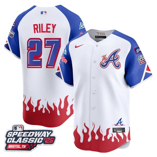 Men's Atlanta Braves 2025 Speedway Classic Limited Jersey V2 - All Stitched Austin Riley - 27