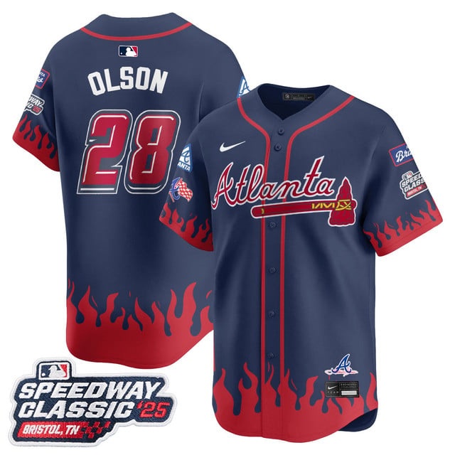 Men's Atlanta Braves 2025 Speedway Classic Limited Jersey V2 - All Stitched Matt  Olson - 28