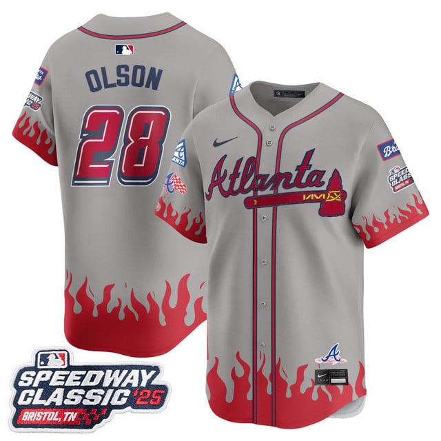 Men's Atlanta Braves 2025 Speedway Classic Limited Jersey V2 - All Stitched Matt Olson  28