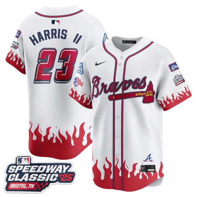 Men's Atlanta Braves 2025 Speedway Classic Limited Jersey V2 - All Stitched Michael Harris II    - 23