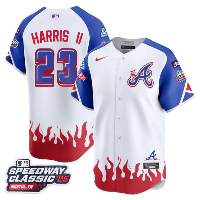 Men's Atlanta Braves 2025 Speedway Classic Limited Jersey V2 - All Stitched Michael Harris II - 23