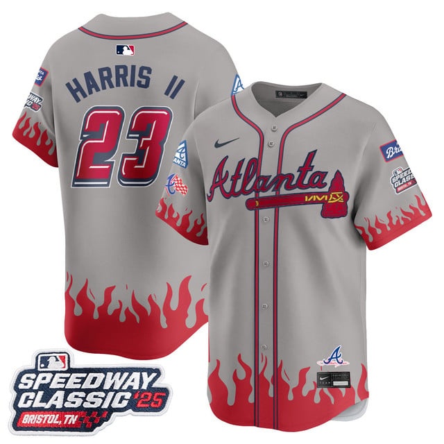 Men's Atlanta Braves 2025 Speedway Classic Limited Jersey V2 - All Stitched Michael Harris II  23