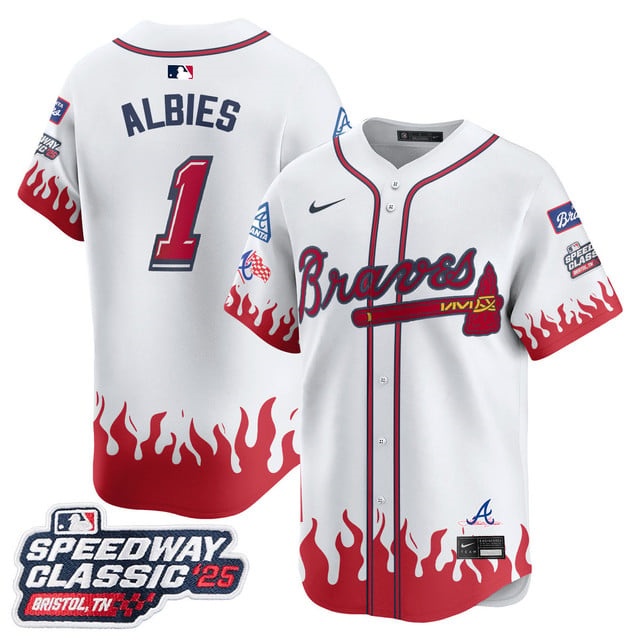 Men's Atlanta Braves 2025 Speedway Classic Limited Jersey V2 - All Stitched Ozzie Albies - 1