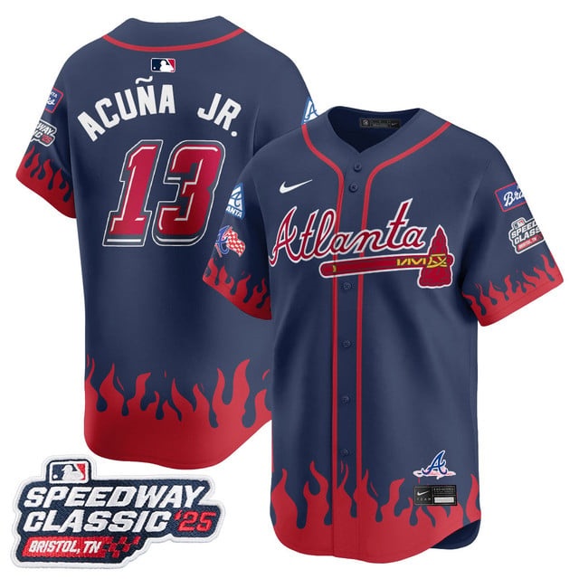 Men's Atlanta Braves 2025 Speedway Classic Limited Jersey V2 - All Stitched Ronald  Acu?a Jr. - 13