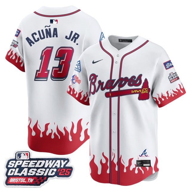Men's Atlanta Braves 2025 Speedway Classic Limited Jersey V2 - All Stitched Ronald Acu?a Jr. -     13