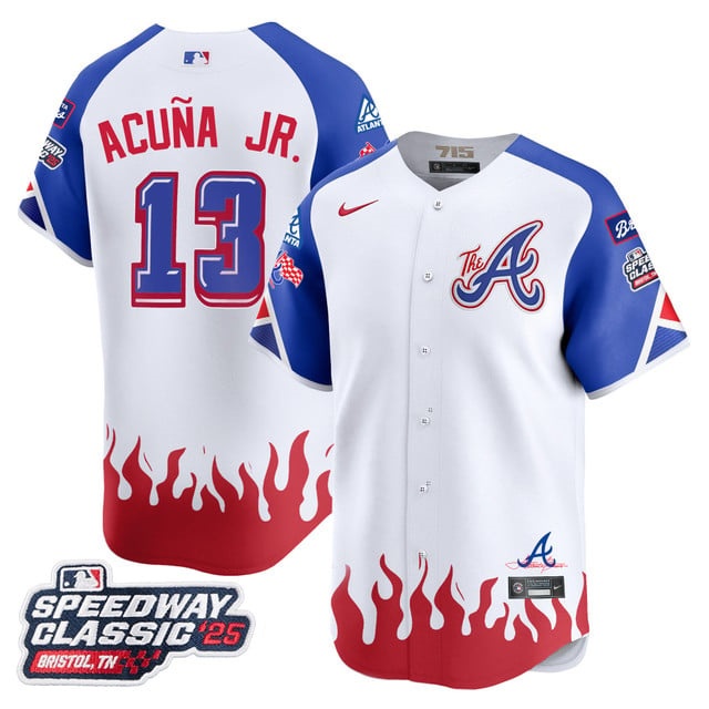 Men's Atlanta Braves 2025 Speedway Classic Limited Jersey V2 - All Stitched Ronald Acu?a Jr. - 13
