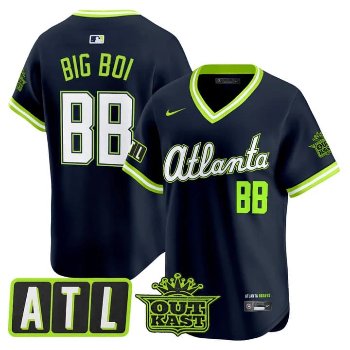 Men's Atlanta Braves 2026 City Connect x Outkast Vapor Premier Limited Jersey - All Stitched Big Boi    BB