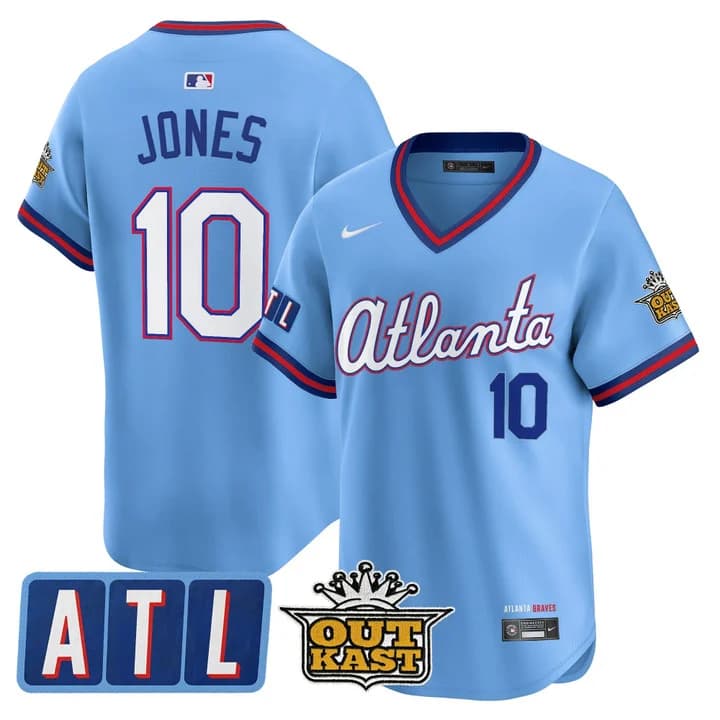 Men's Atlanta Braves 2026 City Connect x Outkast Vapor Premier Limited Jersey - All Stitched Chipper Jones  10
