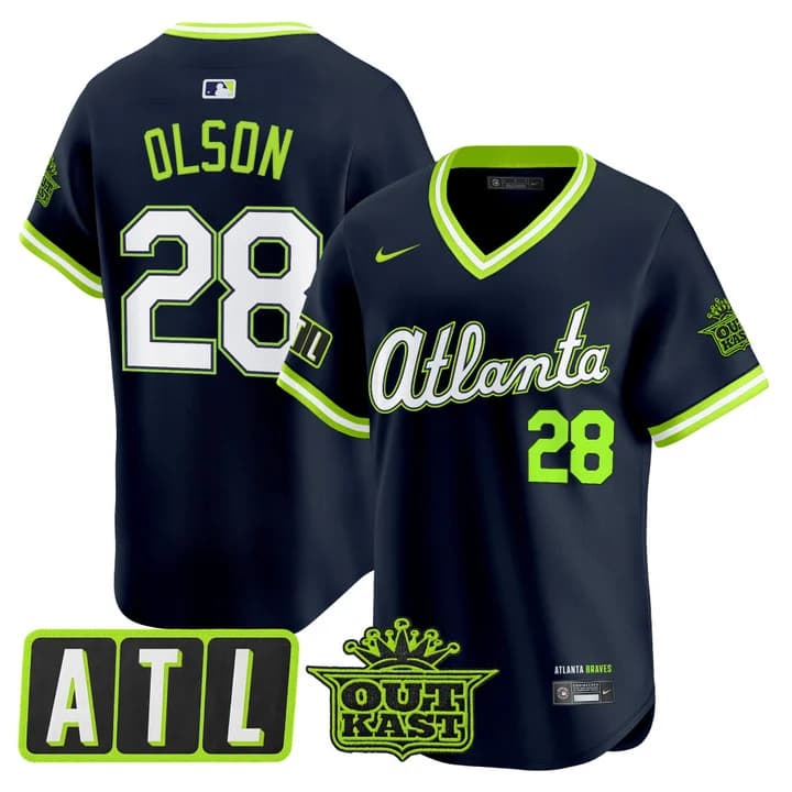 Men's Atlanta Braves 2026 City Connect x Outkast Vapor Premier Limited Jersey - All Stitched Matt Olson   28