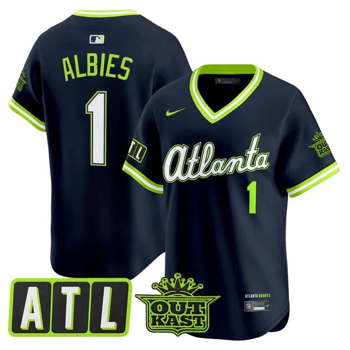 Men's Atlanta Braves 2026 City Connect x Outkast Vapor Premier Limited Jersey - All Stitched Ozzie Albies    1