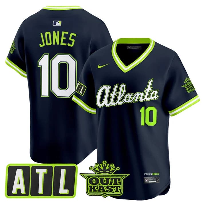 Men's Atlanta Braves 2026 City Connect x Outkast Vapor Premier Limited Jersey - All StitchedChipper Jones    10