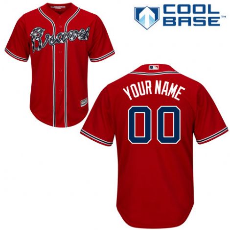 Men's Atlanta Braves Alternate Red Cool Base Stitched Baseball Jersey