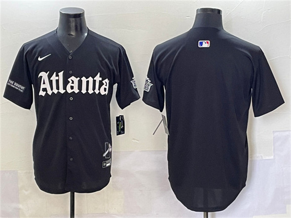 Men's Atlanta Braves Blank Black Gothic South x Outkast Edition Vapor Limited Stitched Baseball Jersey