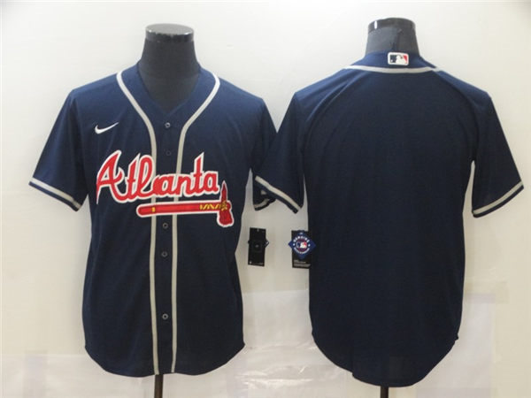 Men's Atlanta Braves Blank Nike Navy Alternate Cool Basell Team Jersey