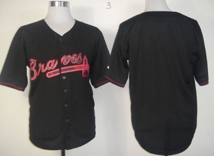 Men's Atlanta Braves Customized Black Fashion Jersey