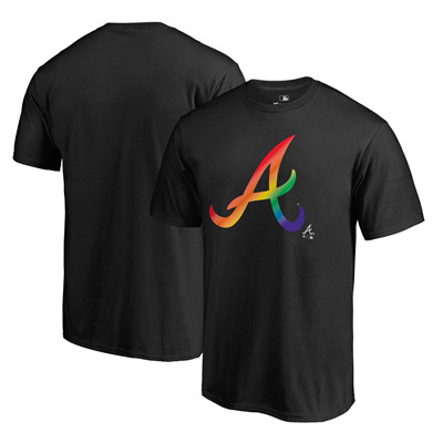 Men's Atlanta Braves Fanatics Branded Black Big & Tall Pride T-Shirt
