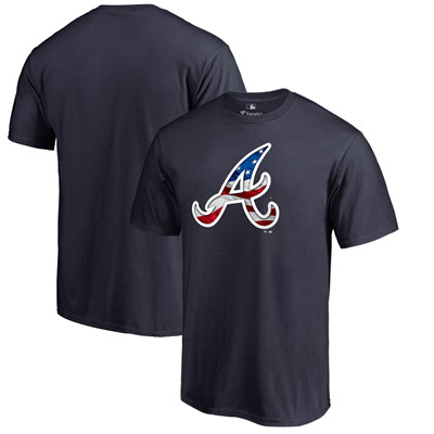 Men's Atlanta Braves Fanatics Branded Navy Banner Wave T-Shirt