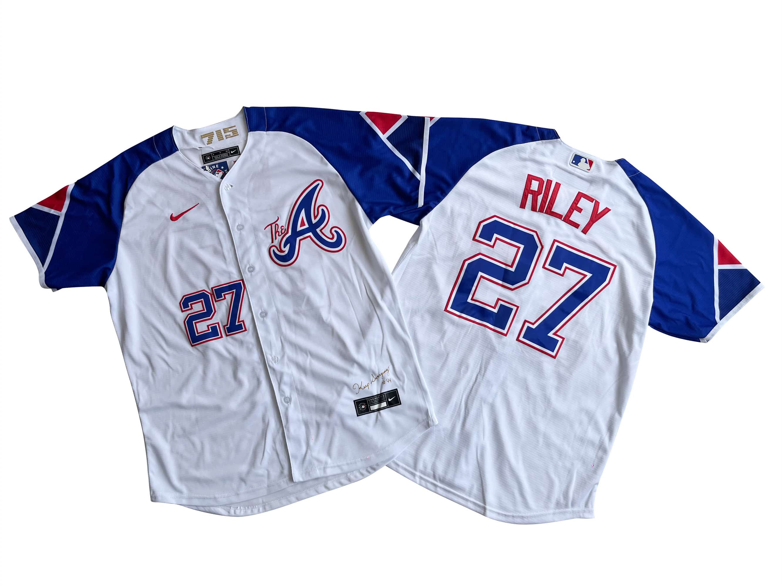 Men's Atlanta Braves Ronald 27# Austin Riley Nike White City Connect Limited Player Jersey