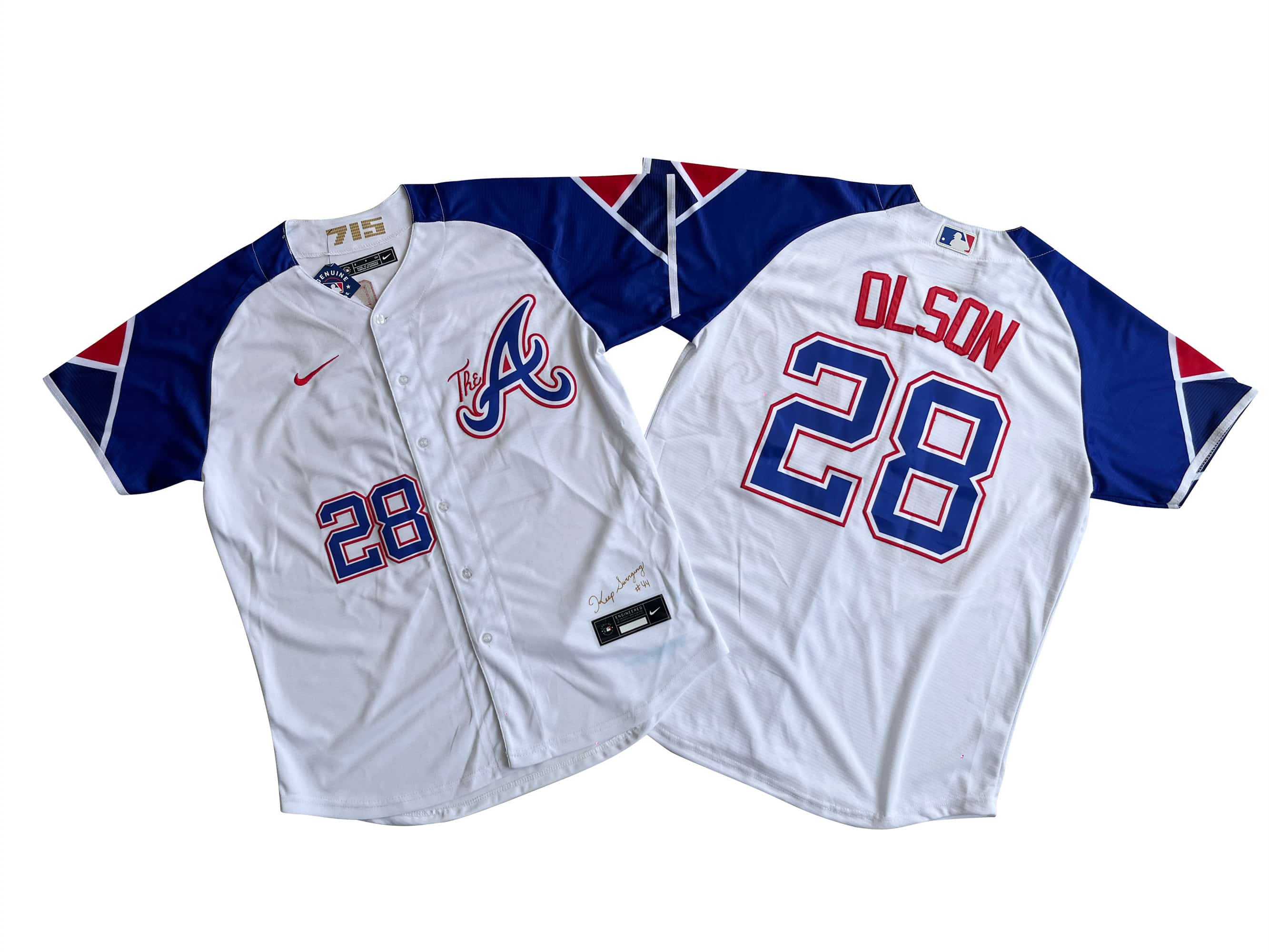 Men's Atlanta Braves Ronald 28# Matt Olson Nike White City Connect Limited Player Jersey.j