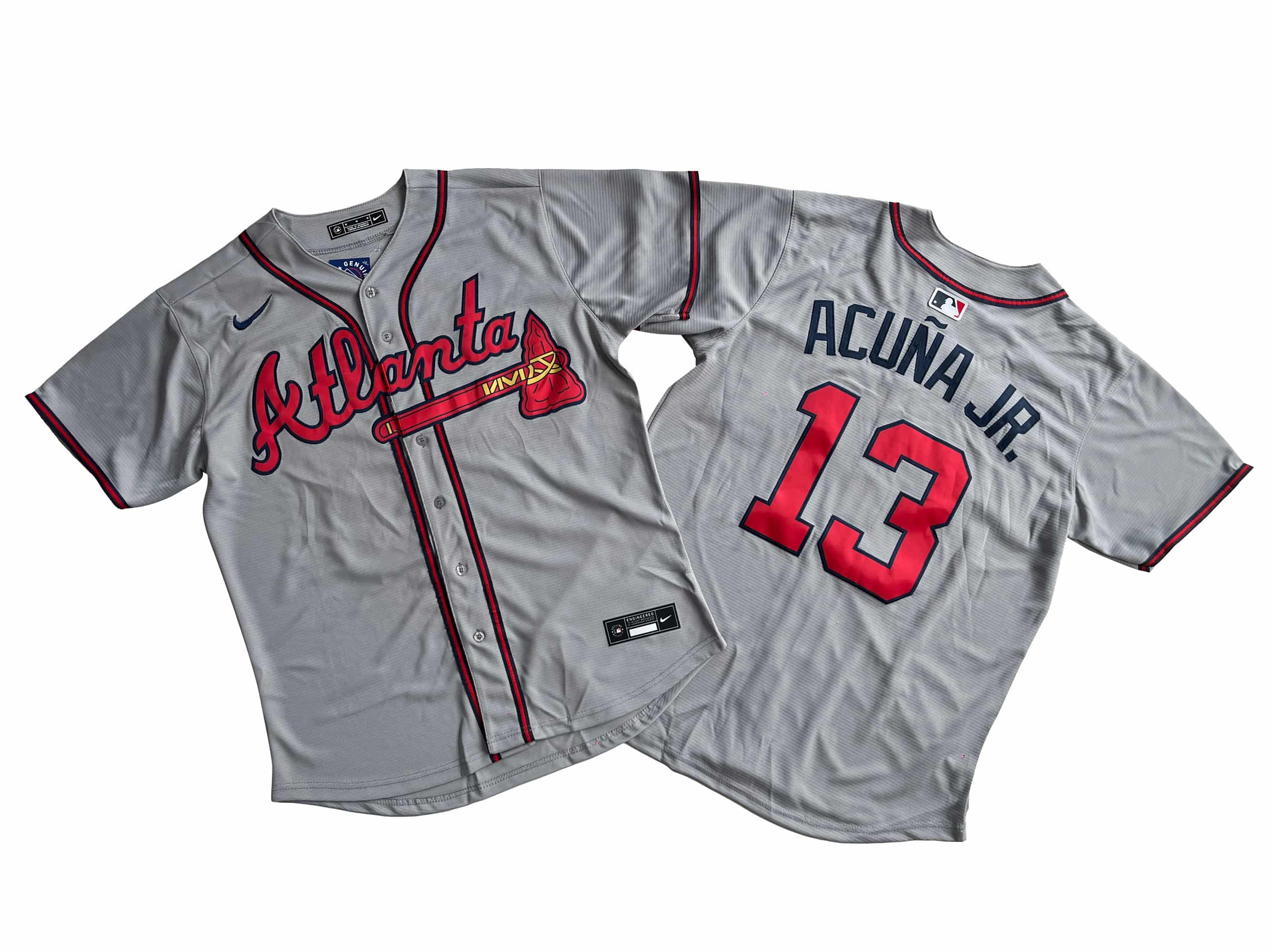 Men's Atlanta Braves Ronald Acu?a Jr. Nike Gray Away Limited Player Jersey